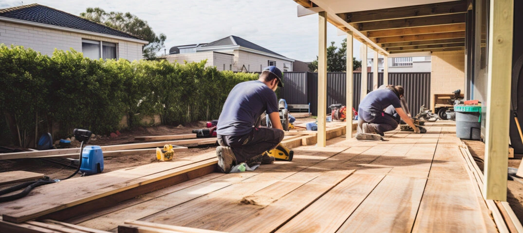 Diamond Decking LLC deck replacement team building a safe outdoor space in Sussex WI