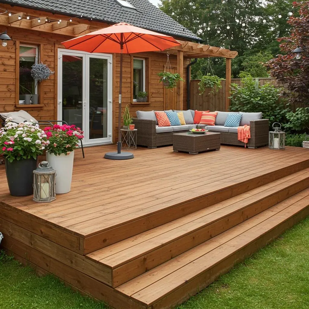 Wood deck builders in Sussex WI planning a custom backyard deck near Waukesha
