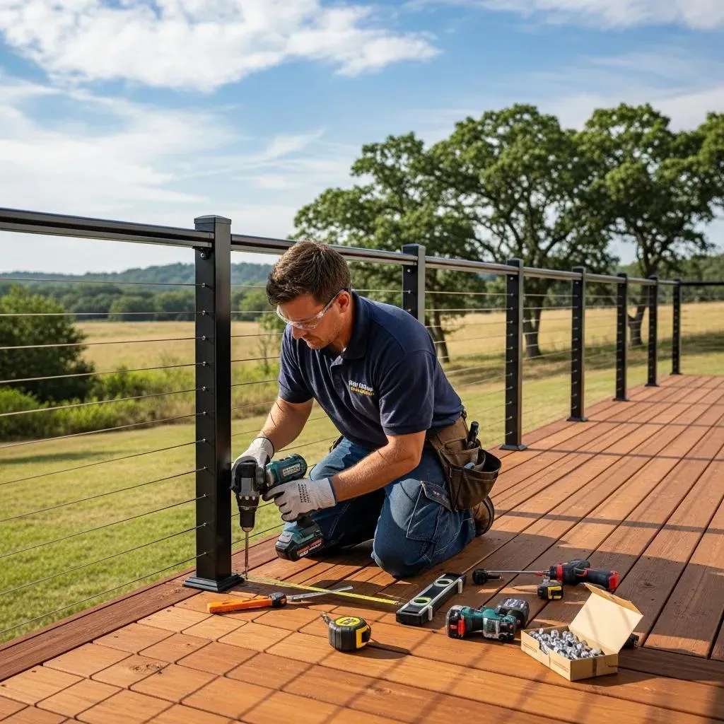 Wood deck company Sussex WI bringing a custom backyard deck project to life
