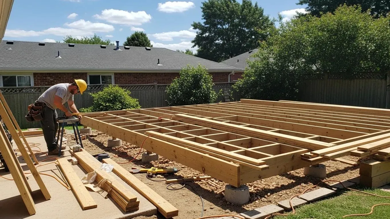 Professional wood deck installation Sussex WI with precise framing and durable materials